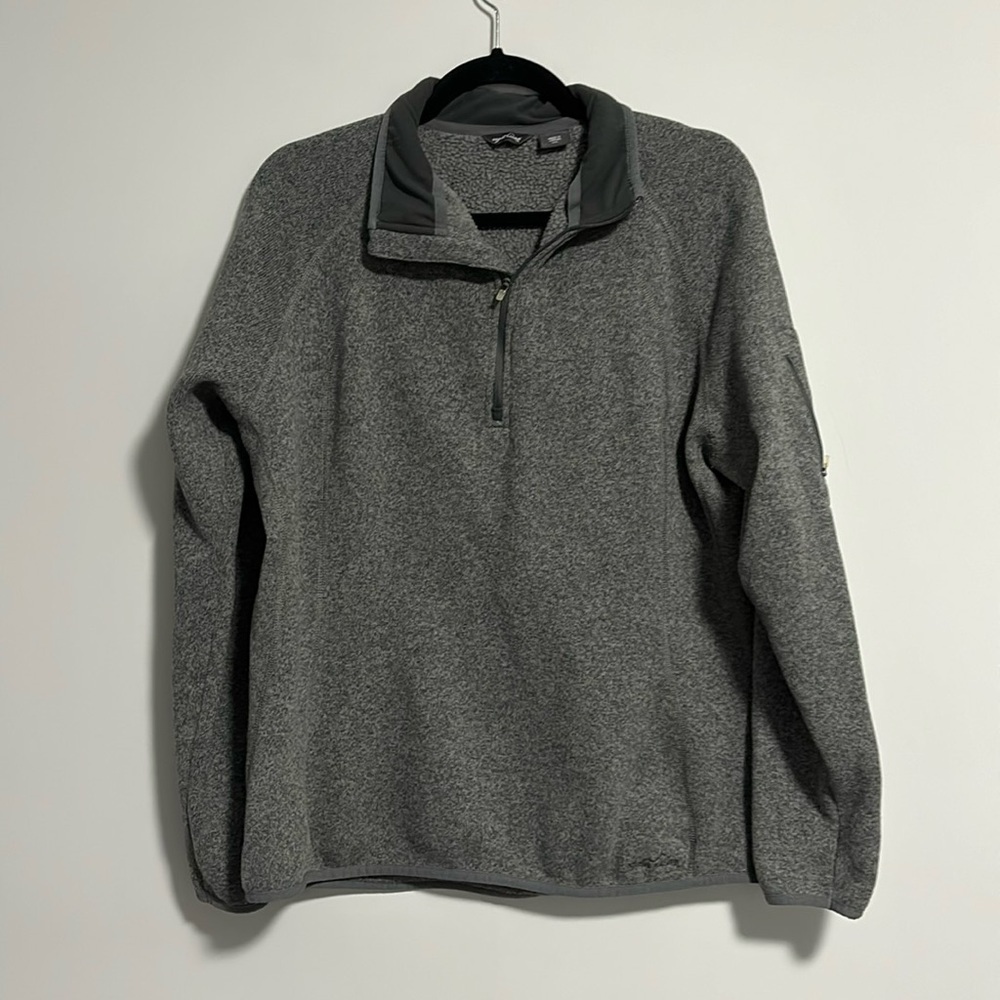 Eddie Bauer 1/4 Zip Fleece Sweater XXL Grey - Picture 2 of 11